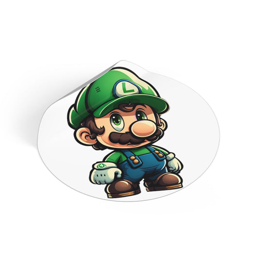 Luigi Round Vinyl Stickers - Little Luvin Stitches