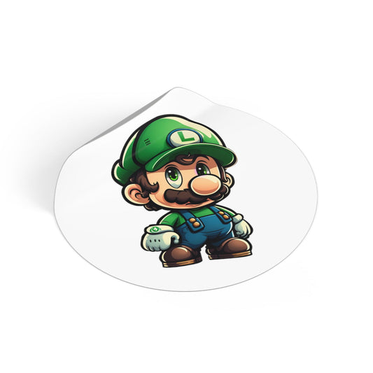 Luigi Round Vinyl Stickers - Little Luvin Stitches