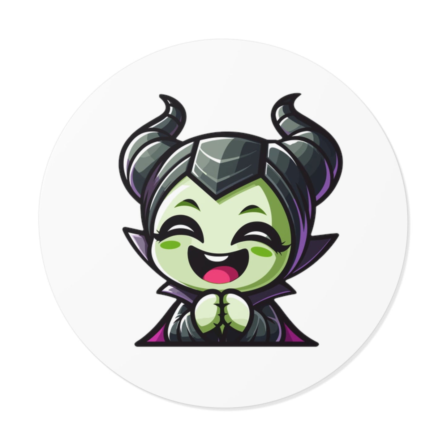 Maleficent Round Vinyl Stickers - Little Luvin Stitches