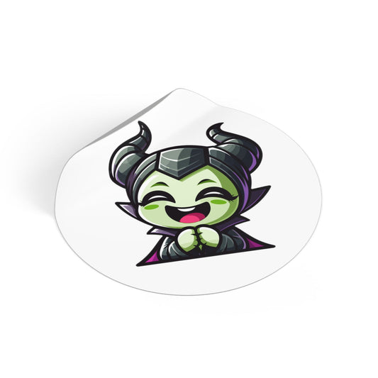 Maleficent Round Vinyl Stickers - Little Luvin Stitches