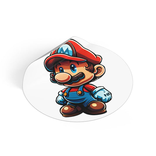Mario Round Vinyl Stickers - Little Luvin Stitches
