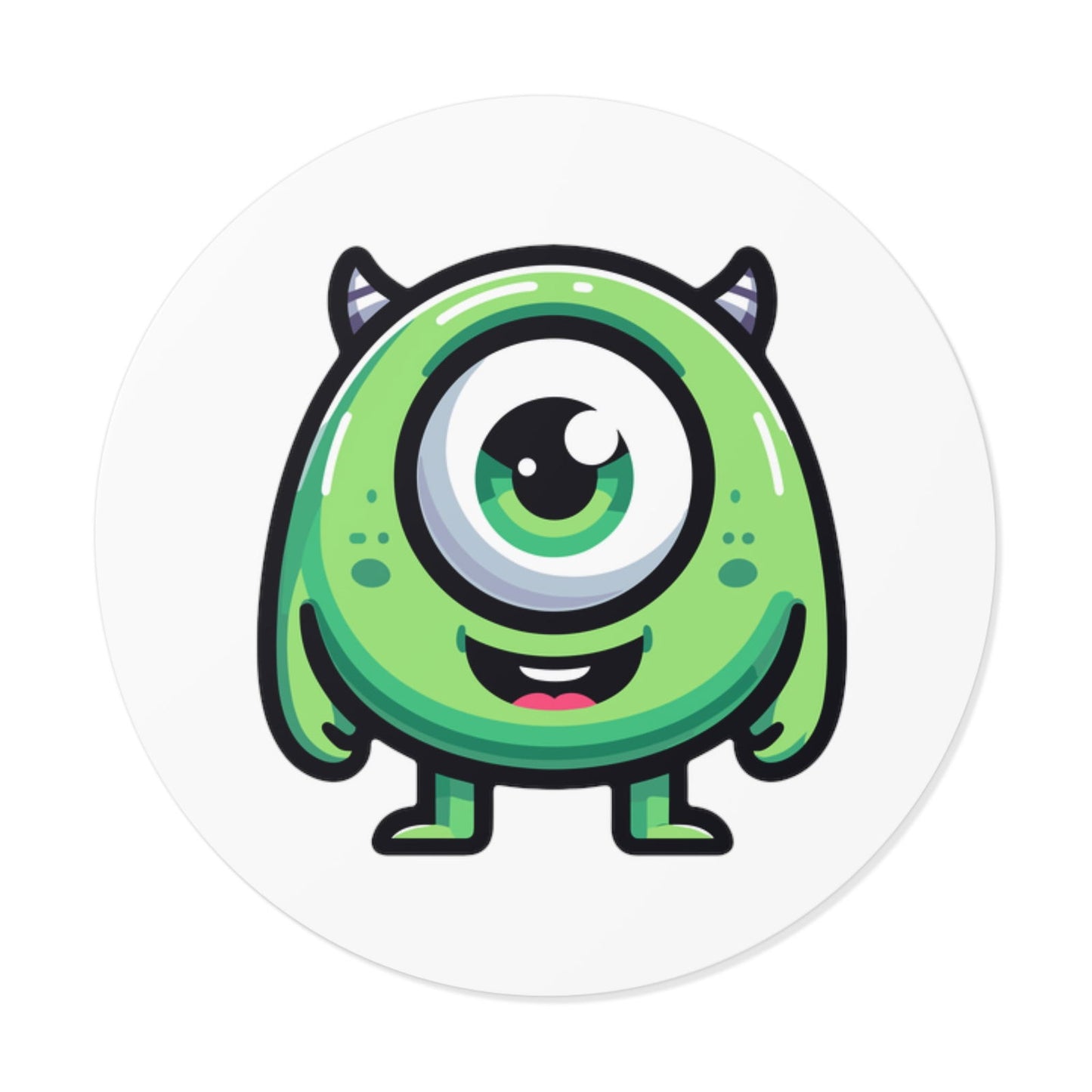Mike Round Vinyl Stickers - Little Luvin Stitches