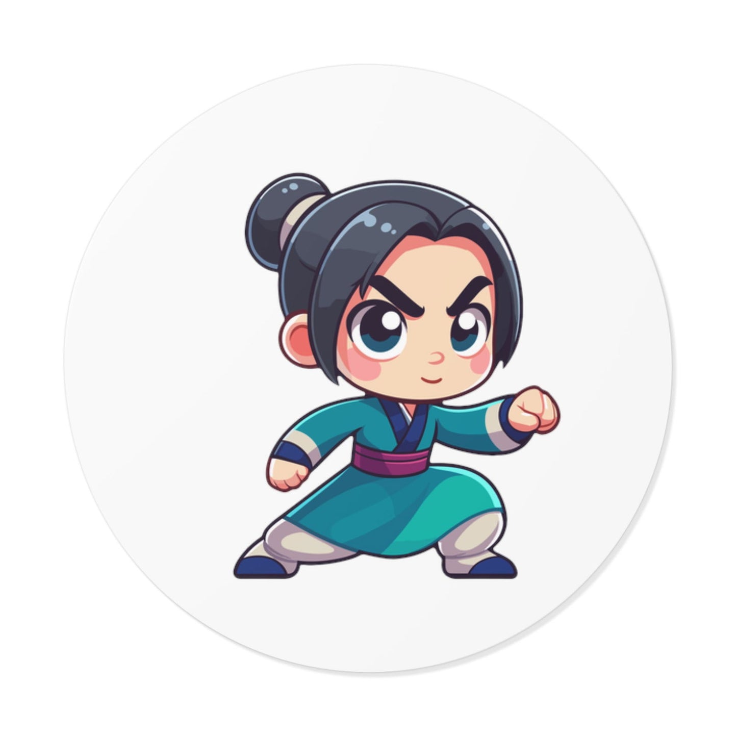 Mulan Round Vinyl Stickers - Little Luvin Stitches