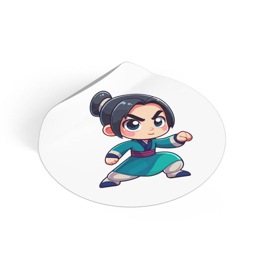 Mulan Round Vinyl Stickers - Little Luvin Stitches