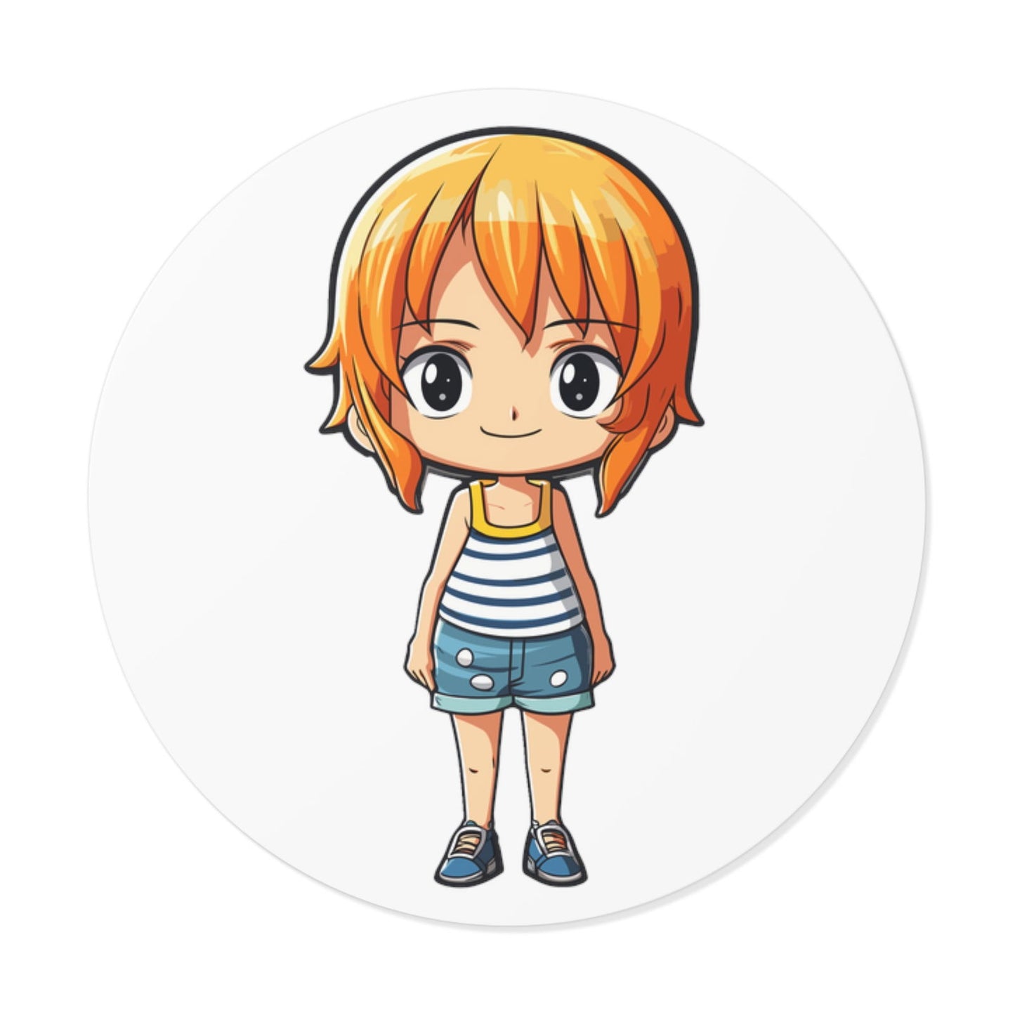 Nami Round Vinyl Stickers - Little Luvin Stitches