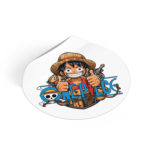 One Piece Luffy Round Vinyl Stickers - Little Luvin Stitches