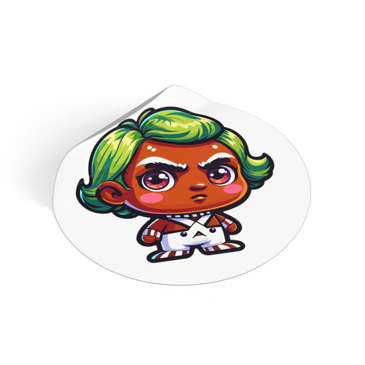 Oompa Loompa Round Vinyl Stickers - Little Luvin Stitches