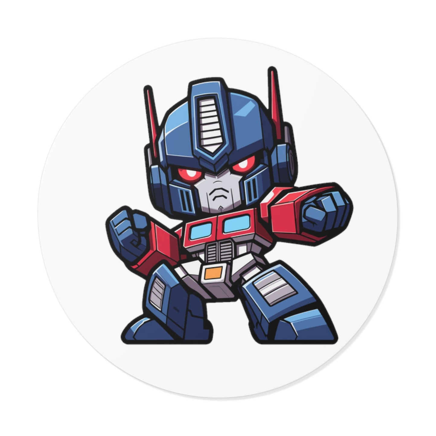 Optimus Prime V2 Round Vinyl Stickers - Little Luvin Stitches