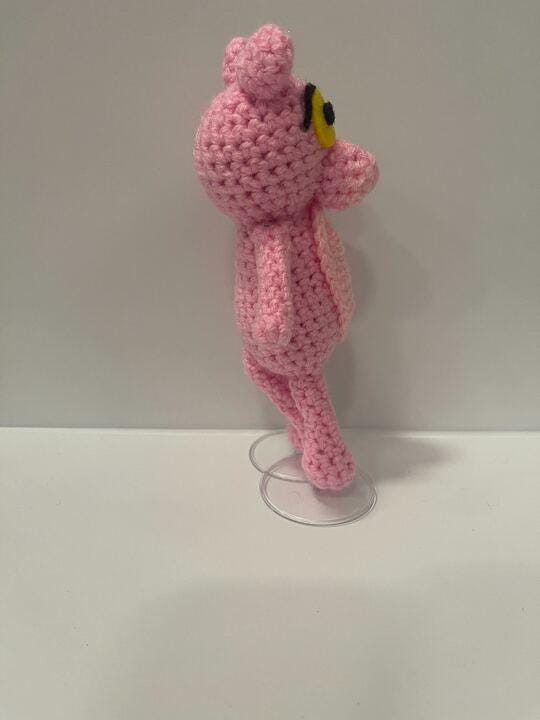 Pink Panther Handmade Plushie - Little Luvin Stitches