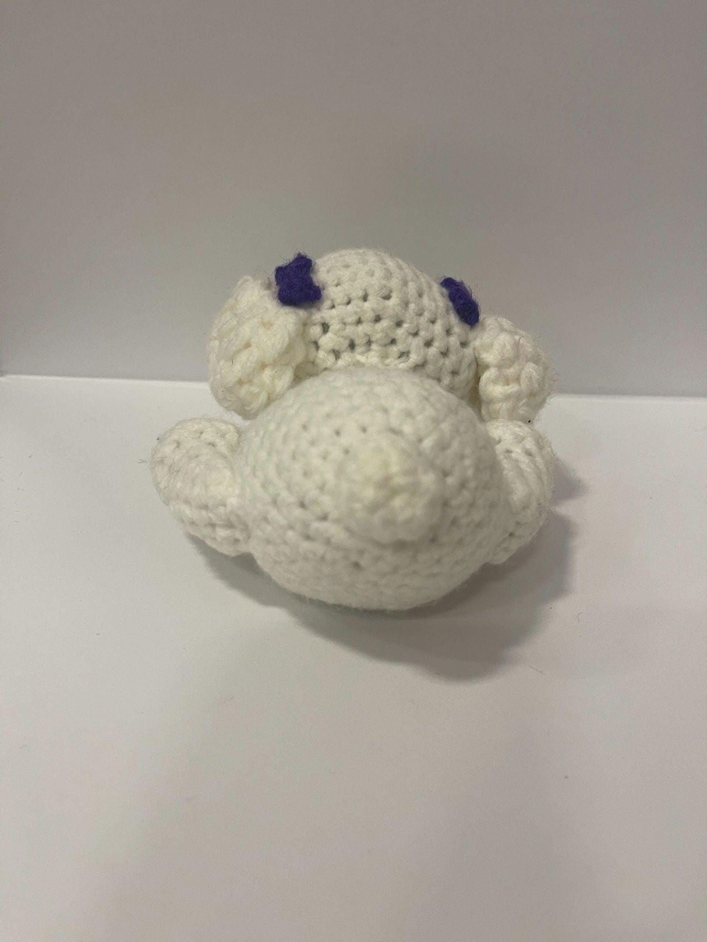 Poodle with a Blue Bow Handmade Plushie - Little Luvin Stitches
