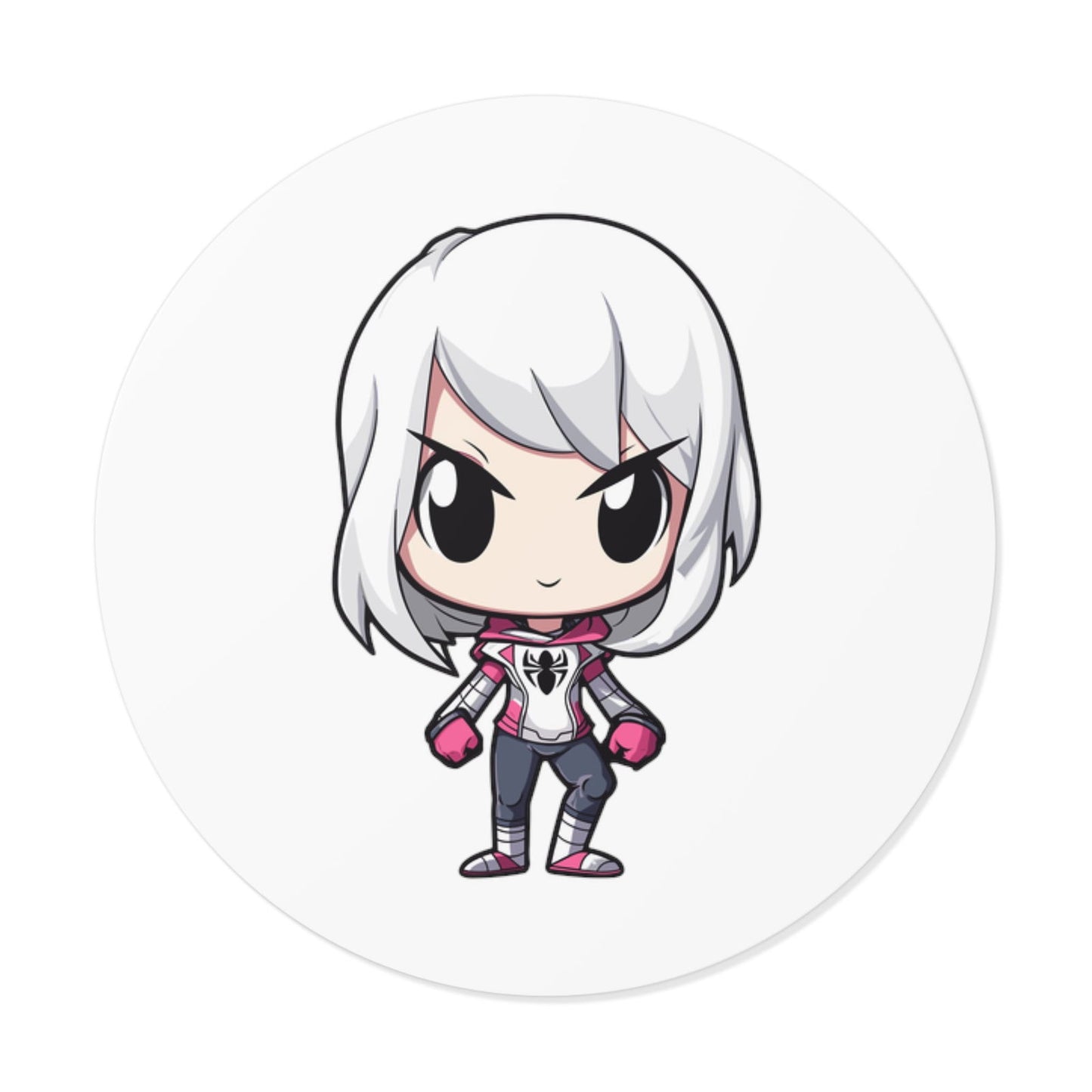 Spider Gwen Round Vinyl Stickers - Little Luvin Stitches
