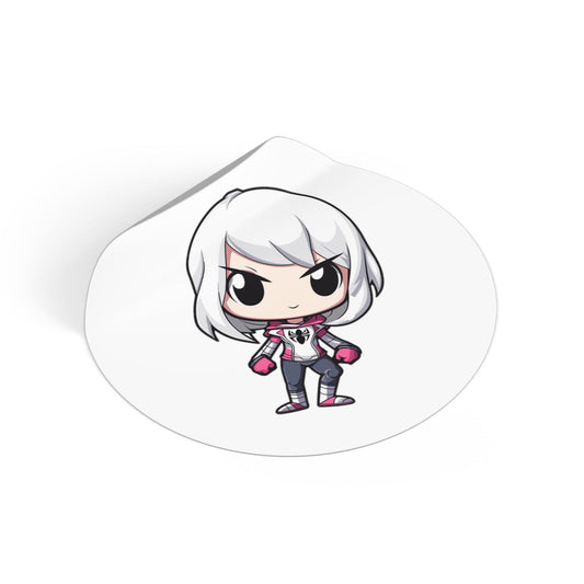 Spider Gwen Round Vinyl Stickers - Little Luvin Stitches