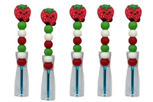 Strawberry Beaded Crochet Hook - Little Luvin Stitches