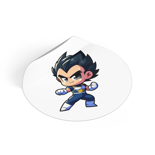 Vegeta Round Vinyl Stickers - Little Luvin Stitches