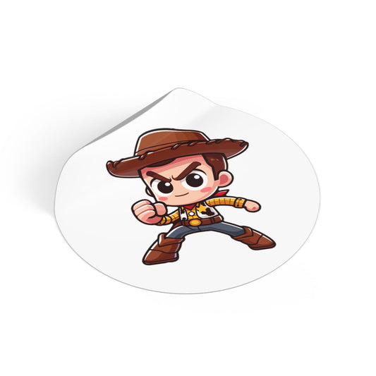 Woody Round Vinyl Stickers - Little Luvin Stitches
