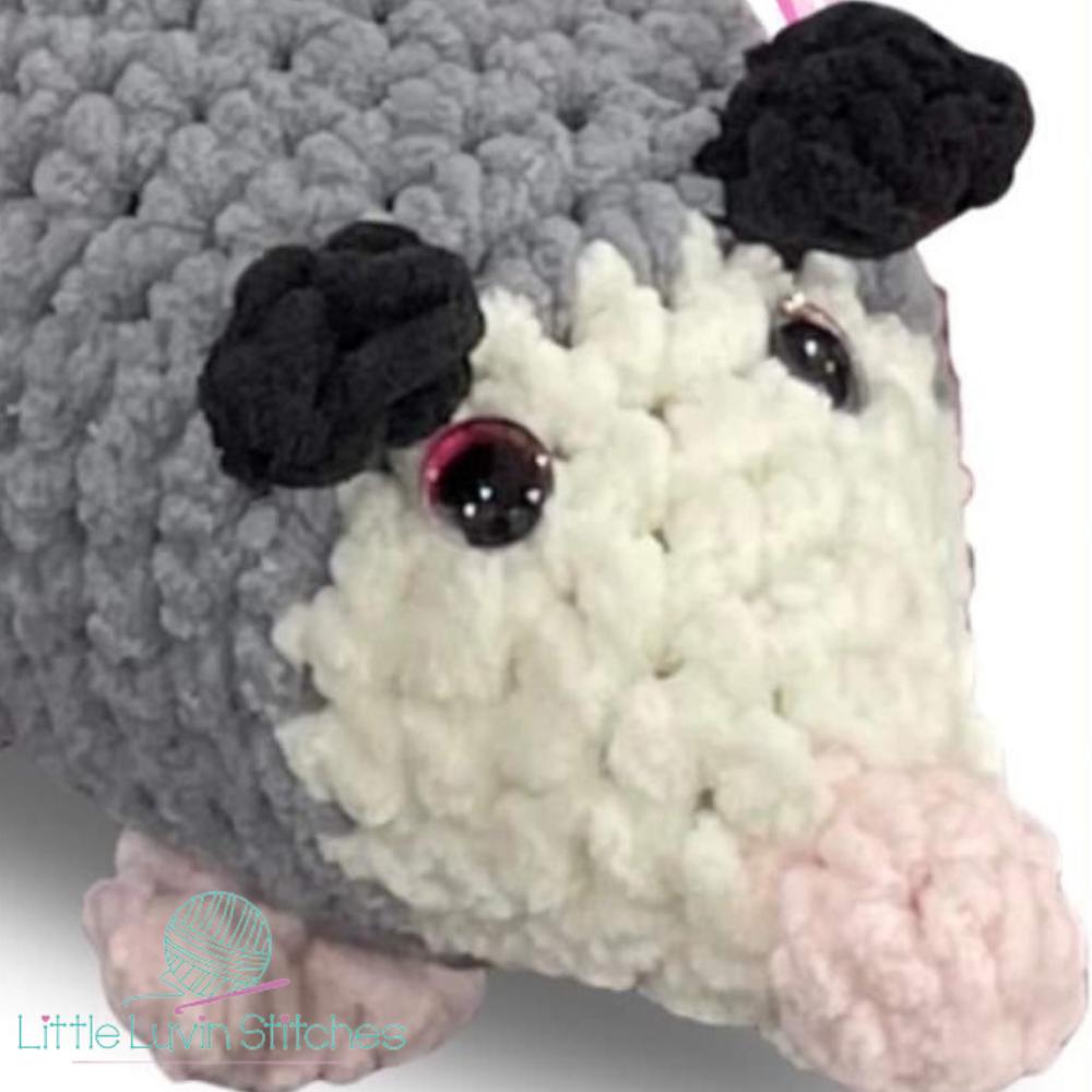 Opossum Crocheted Plushie,Hand Crocheted Plushie, Handmade Opossum Plushie, Jumbo