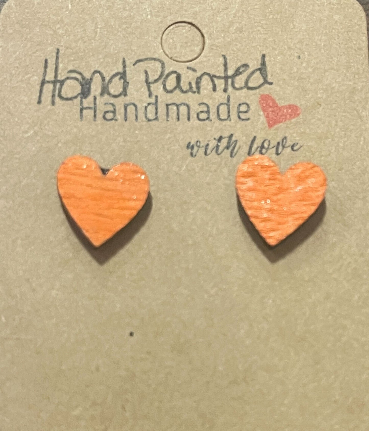 Hand-Painted Heart Stud Earrings – A Little Love for Your Ears