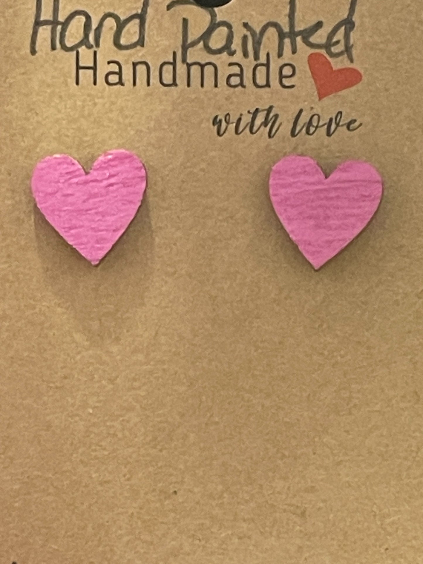 Hand-Painted Heart Stud Earrings – A Little Love for Your Ears