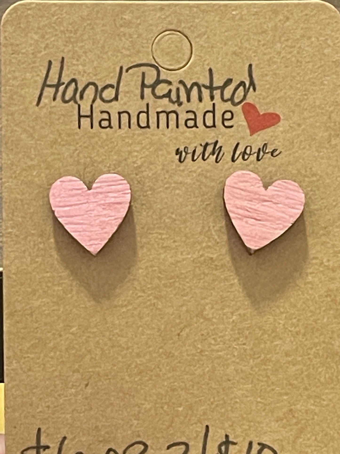 Hand-Painted Heart Stud Earrings – A Little Love for Your Ears