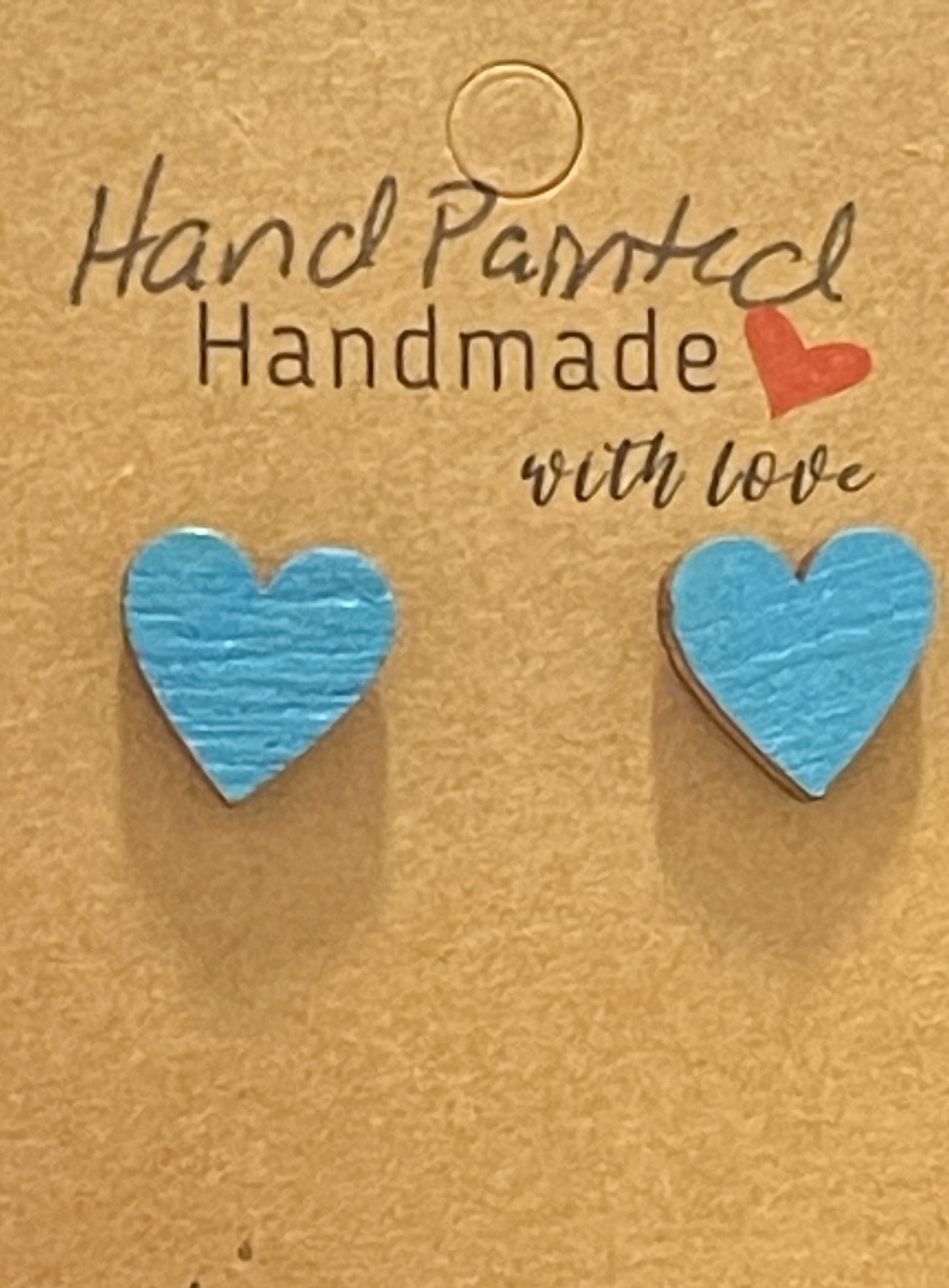 Hand-Painted Heart Stud Earrings – A Little Love for Your Ears
