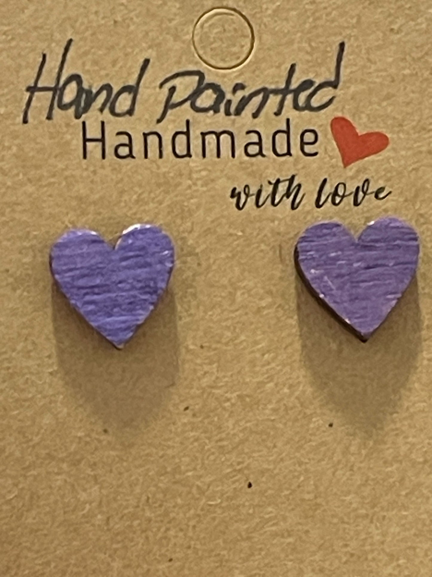 Hand-Painted Heart Stud Earrings – A Little Love for Your Ears