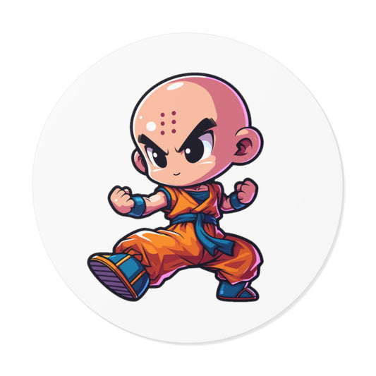 Krillin Round Vinyl Stickers