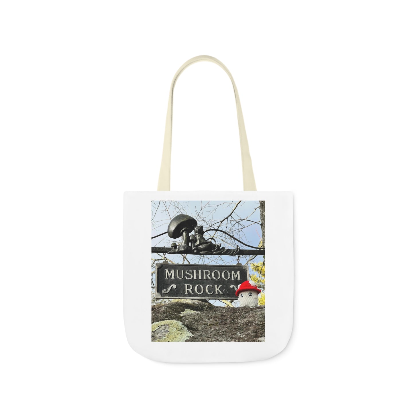 Mac the Mushroom Adventure Canvas Tote Bag, 3 Sizes,  5-Color Straps