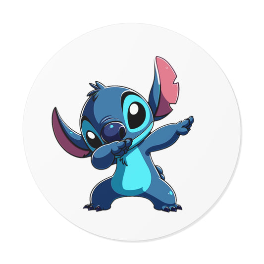 Stich Round Vinyl Stickers