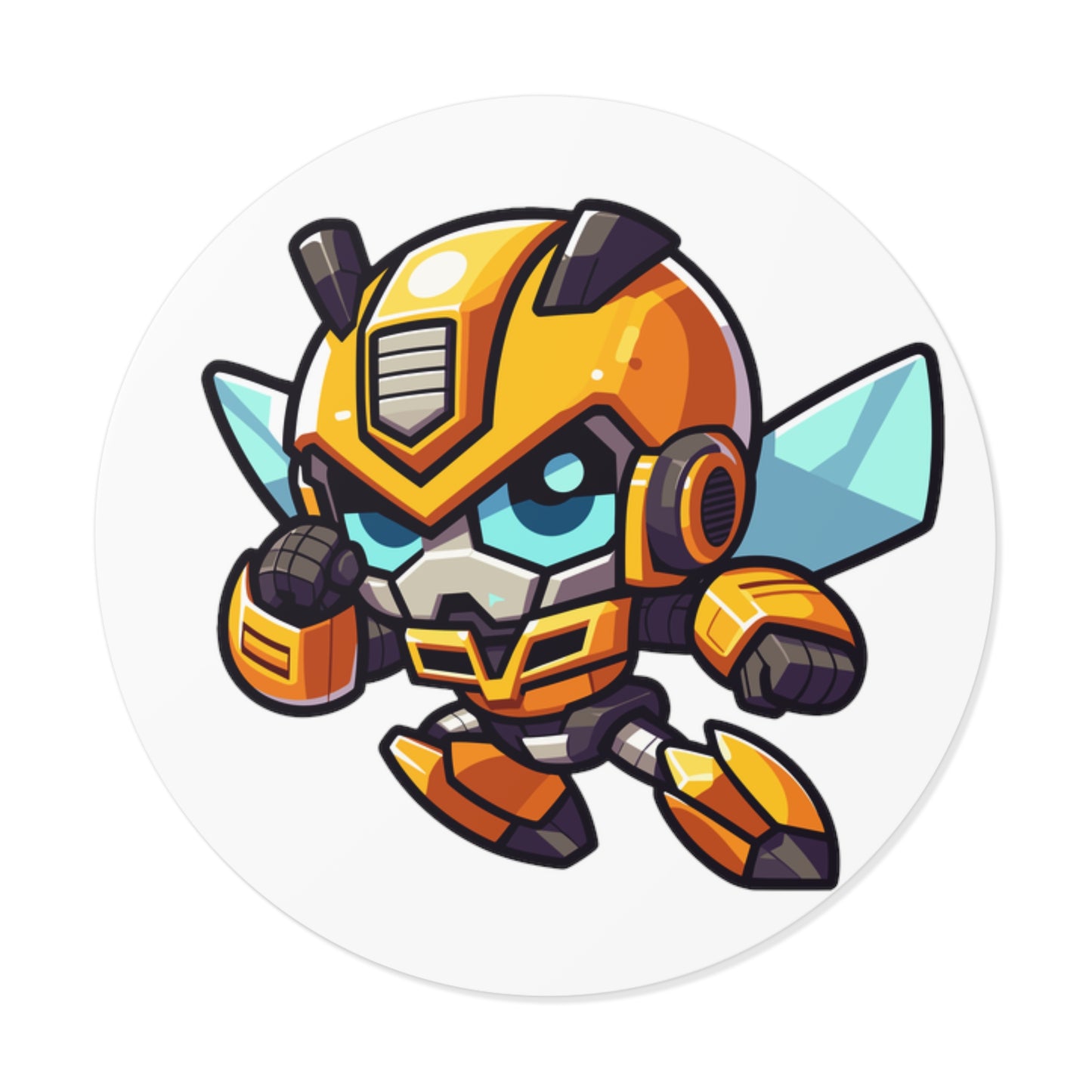 Bumblebee Round Vinyl Stickers