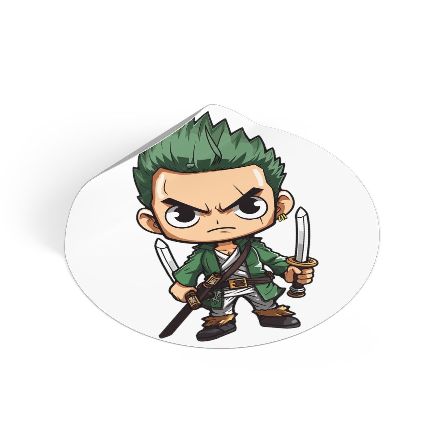 Roronoa Zoro Round Vinyl Stickers