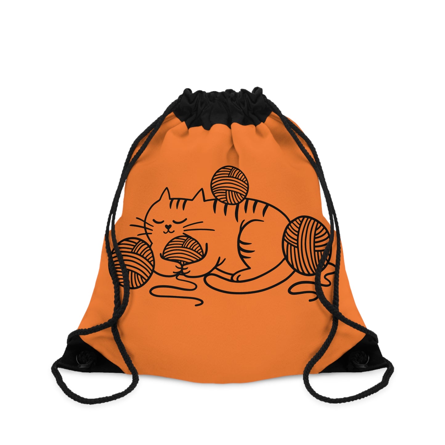 Cat And Yarn Drawstring Bag, Cute Yarn Bag