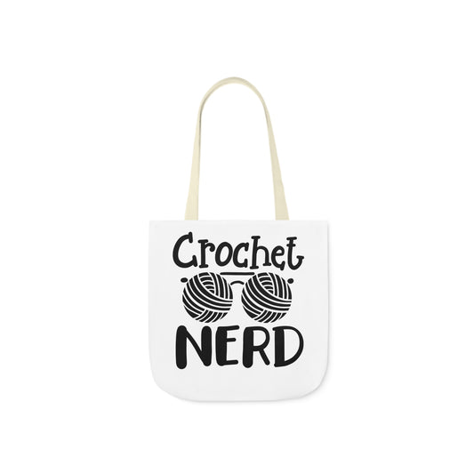 Crochet Nerd Canvas Tote Bag, 5-Color Straps, 3 Sizes