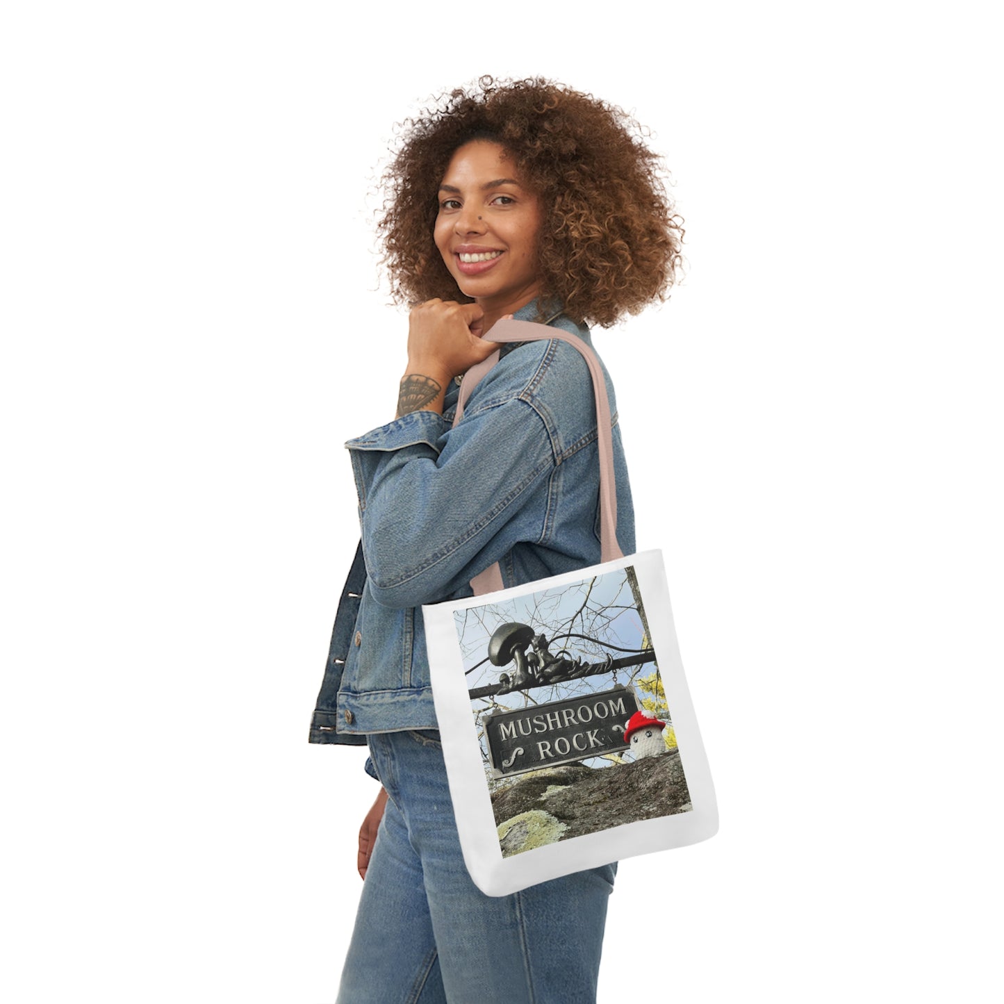 Mac the Mushroom Adventure Canvas Tote Bag, 3 Sizes,  5-Color Straps