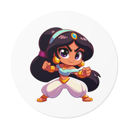 Jasmine Round Vinyl Stickers