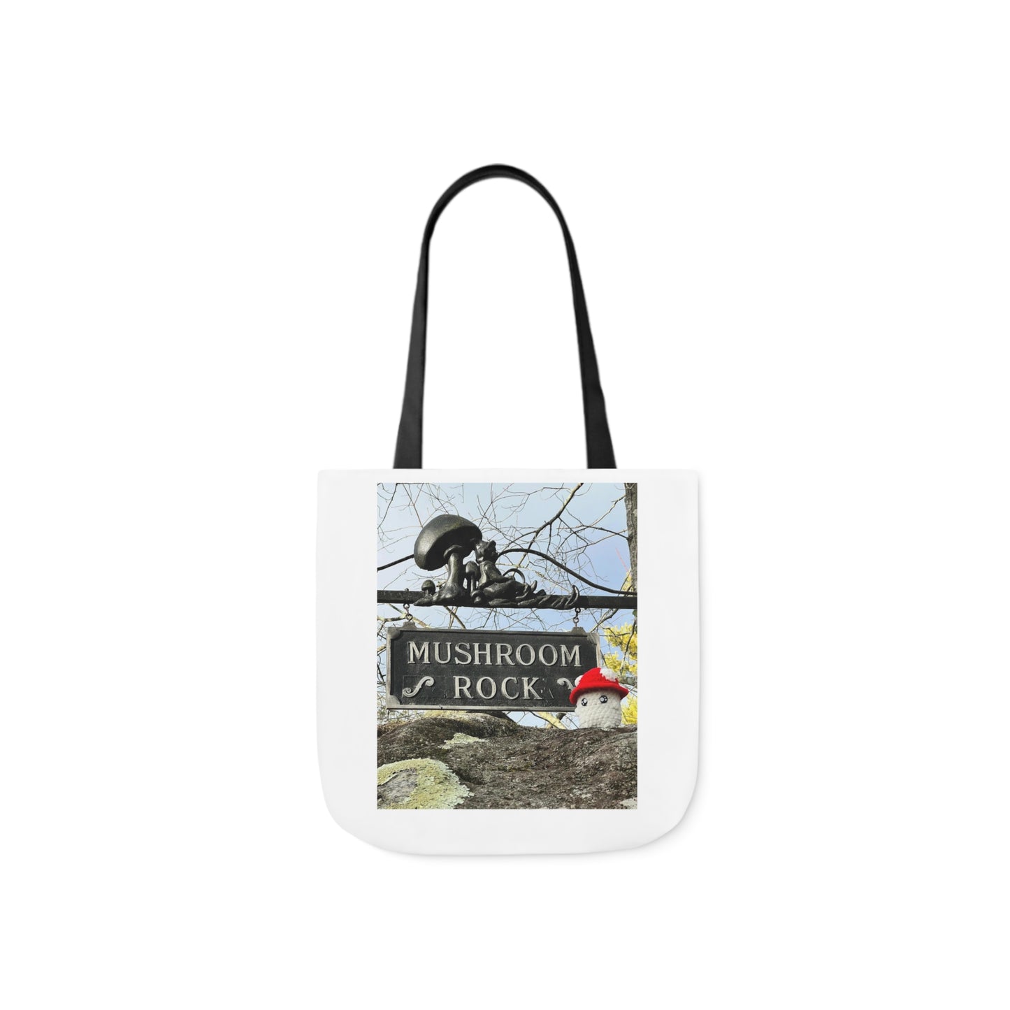 Mac the Mushroom Adventure Canvas Tote Bag, 3 Sizes,  5-Color Straps