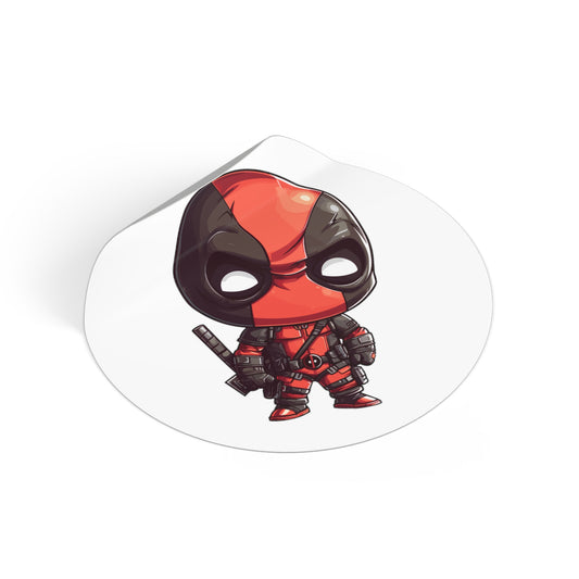 Chibi Deadpool Round Vinyl Stickers