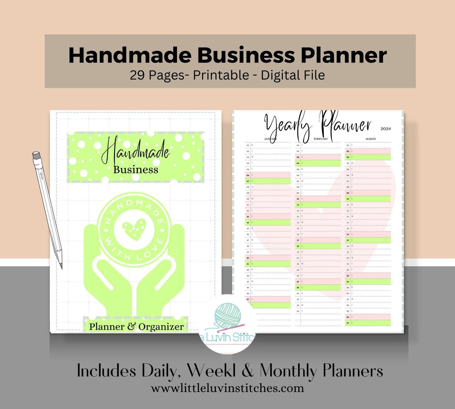 Digital Business Planner and Organizer Business Planning, Marketing Planning, Strategy, Expenses, and More, 29 Page Printable Digital Bundle