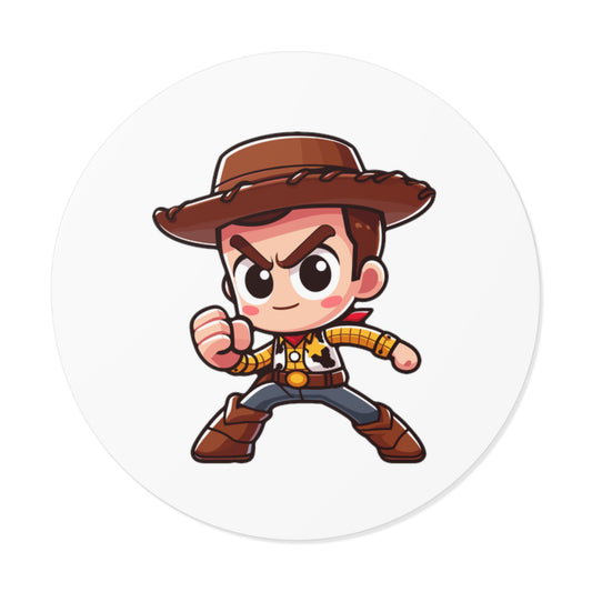 Woody Round Vinyl Stickers