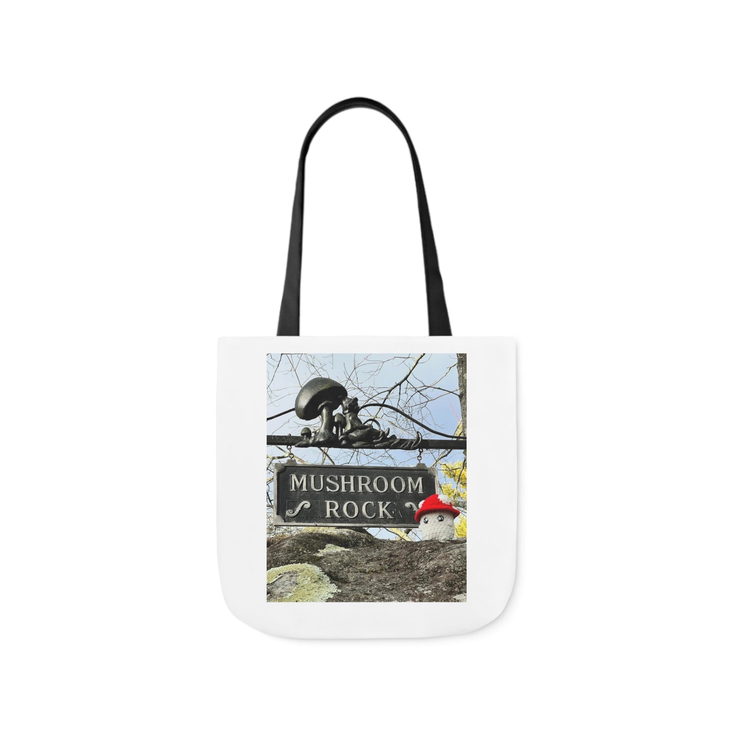 Mac the Mushroom Adventure Canvas Tote Bag, 3 Sizes,  5-Color Straps