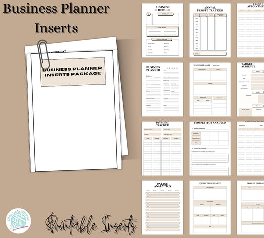 Business Planner Inserts Package, Instant Download, Printable Inserts