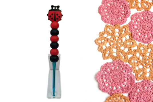 Lady Bug Beaded Crochet Hook