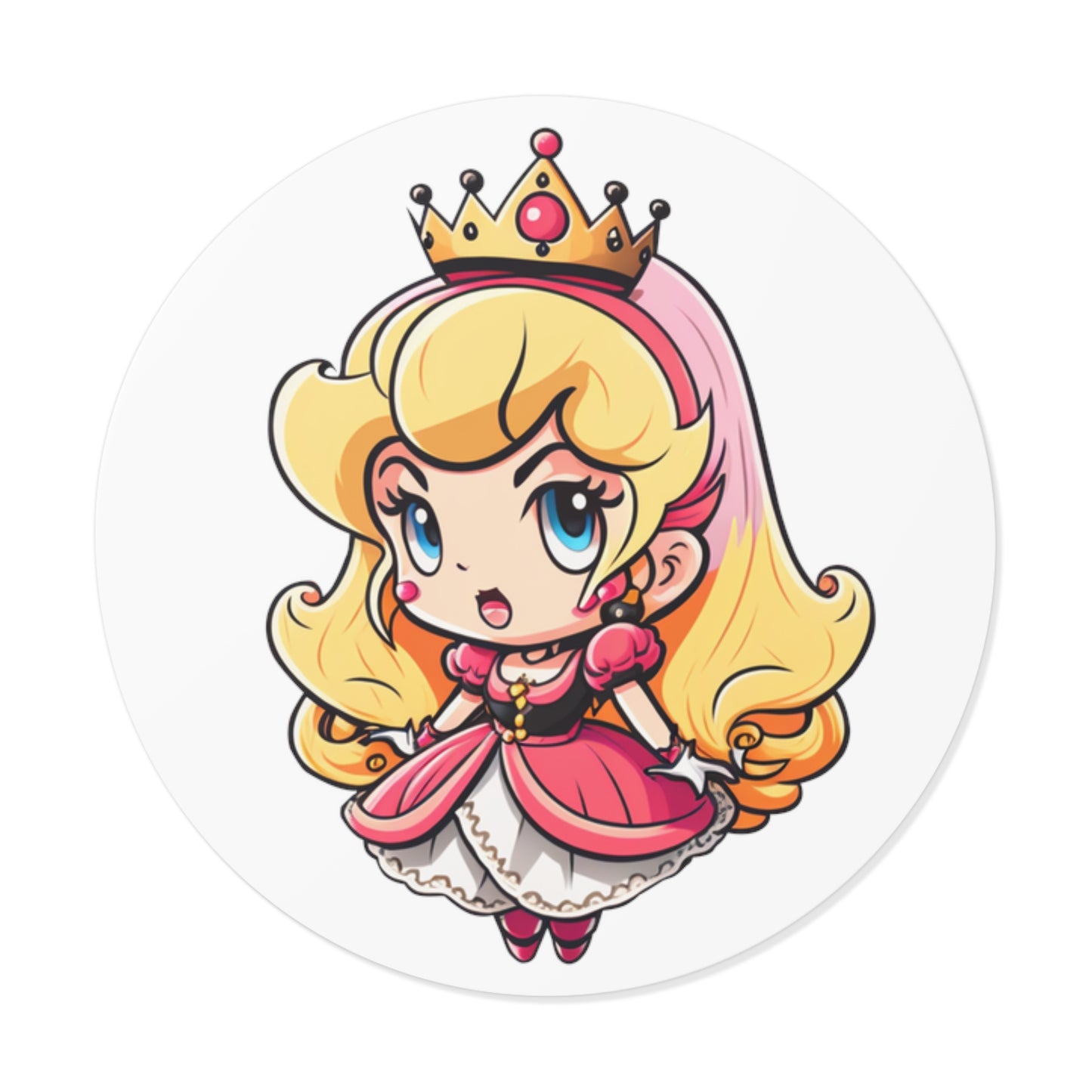 Peach Round Vinyl Stickers