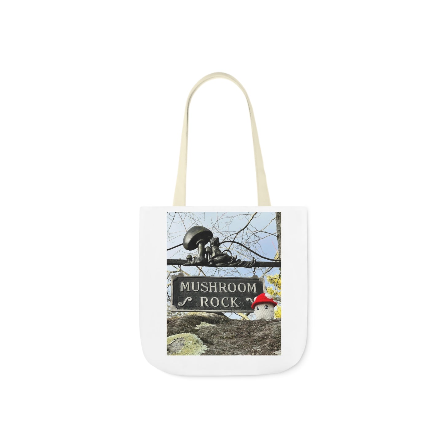 Mac the Mushroom Adventure Canvas Tote Bag, 3 Sizes,  5-Color Straps