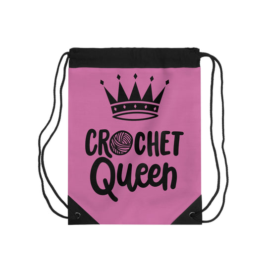 Crochet Queen Yarn Bag, Drawstring Bag