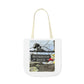 Mac the Mushroom Adventure Canvas Tote Bag, 3 Sizes,  5-Color Straps