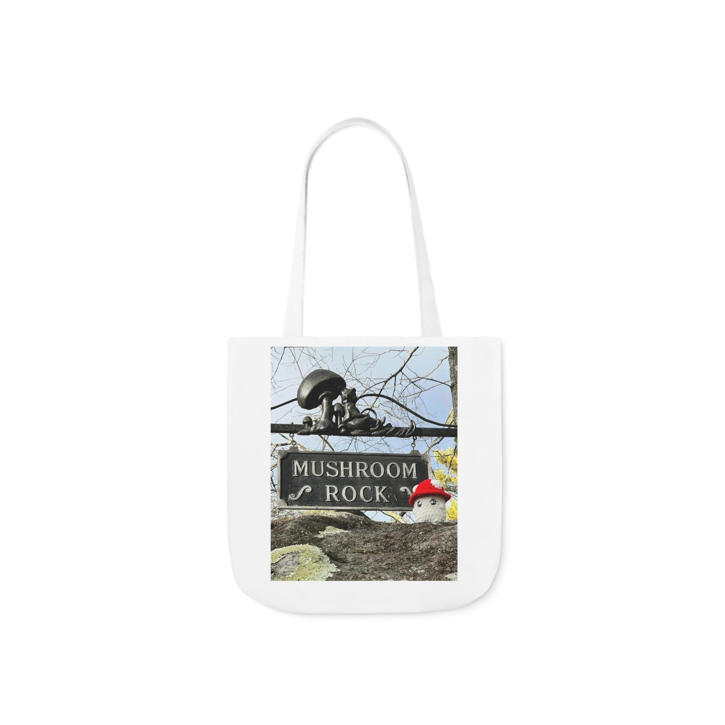 Mac the Mushroom Adventure Canvas Tote Bag, 3 Sizes,  5-Color Straps