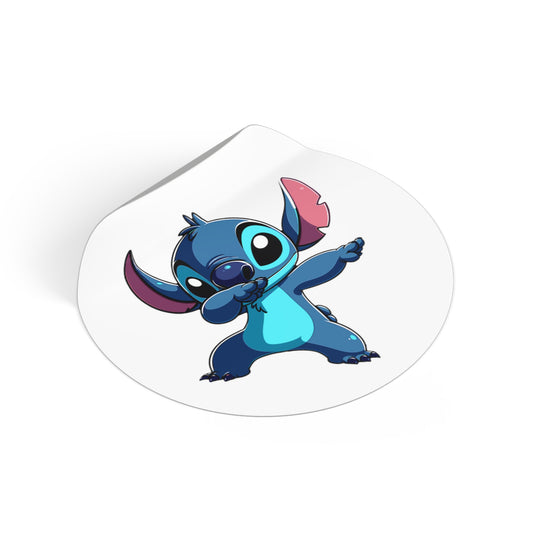 Stich Round Vinyl Stickers