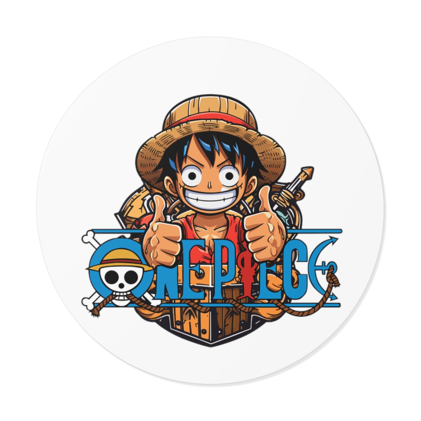 One Piece Luffy Round Vinyl Stickers