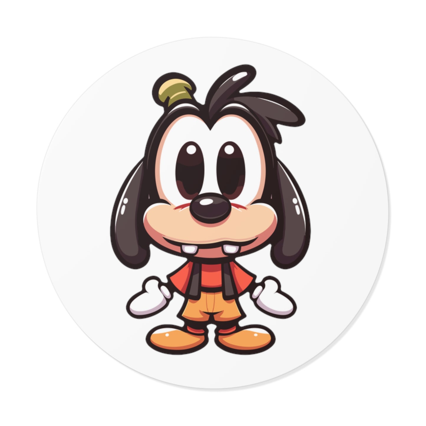 Goofy V2 Round Vinyl Stickers