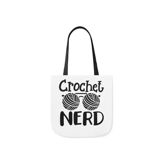 Crochet Nerd Canvas Tote Bag, 5-Color Straps, 3 Sizes